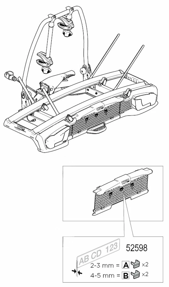 Thule 2A+2B 52598 Clips Pour Plaque D'immatriculation – Image 2