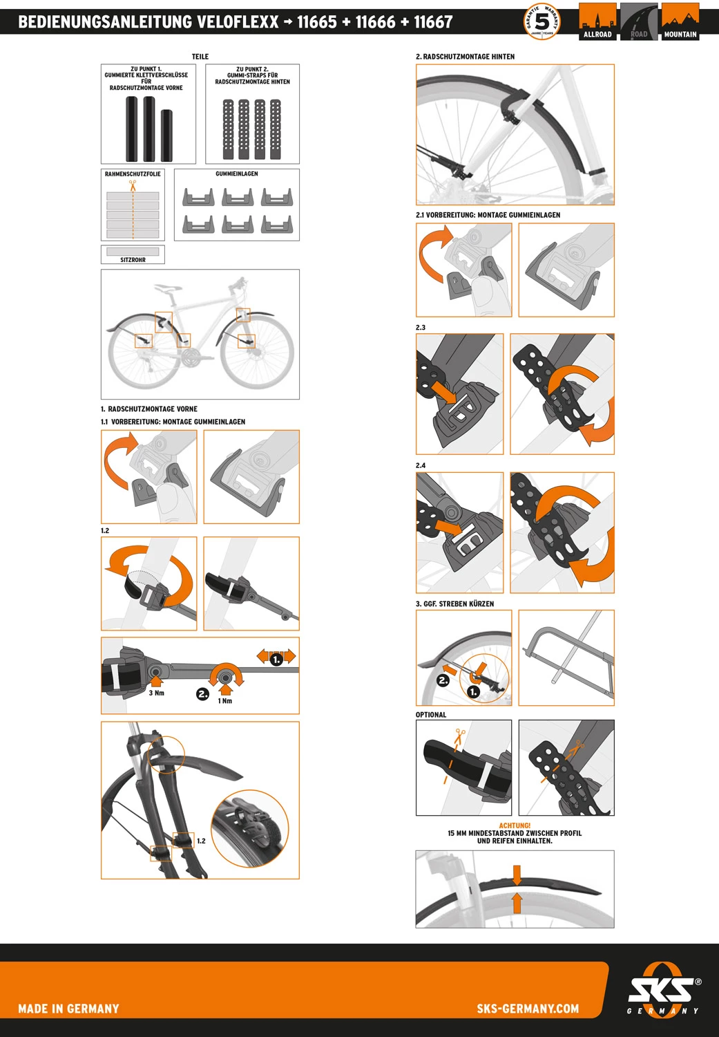 SKS Germany Jeu De Garde-boue 29" Veloflexx 65 – Image 4